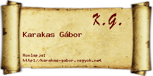 Karakas Gábor névjegykártya