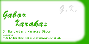 gabor karakas business card